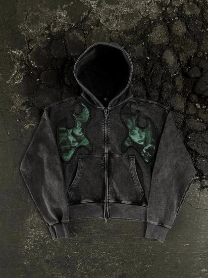 "1400" green heart zip pholoh