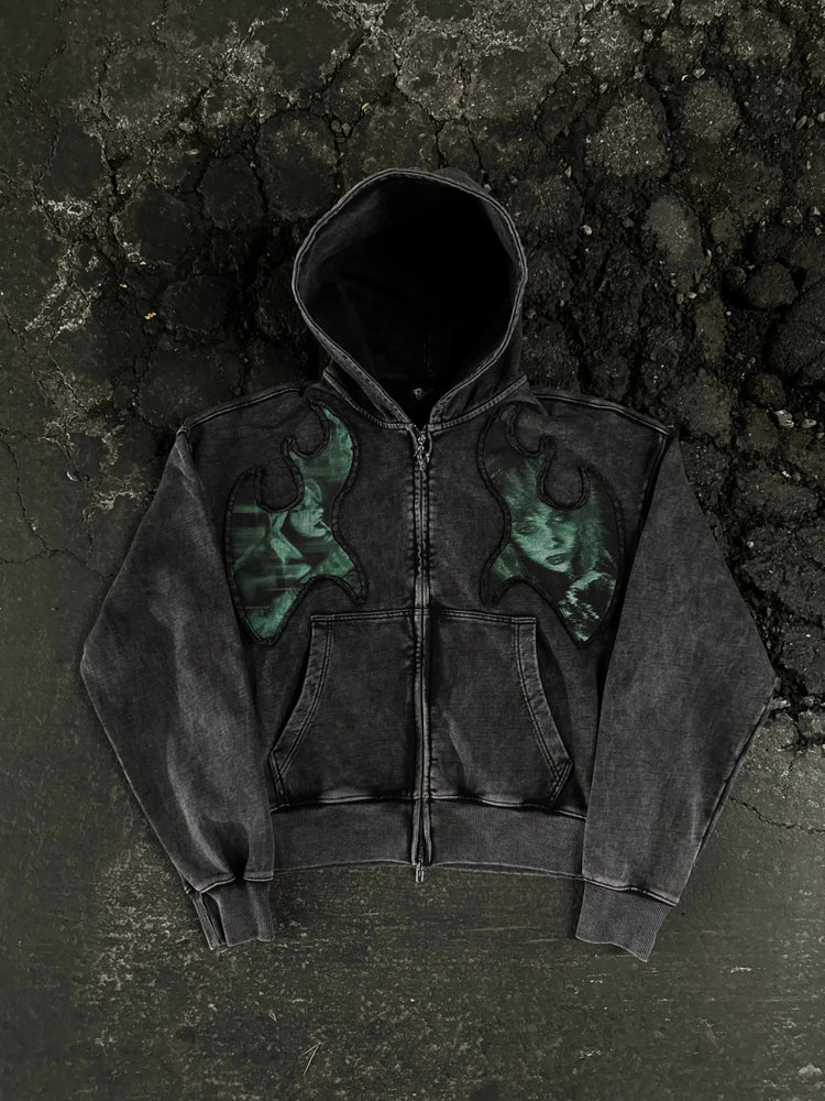 "1400" green heart zip pholoh
