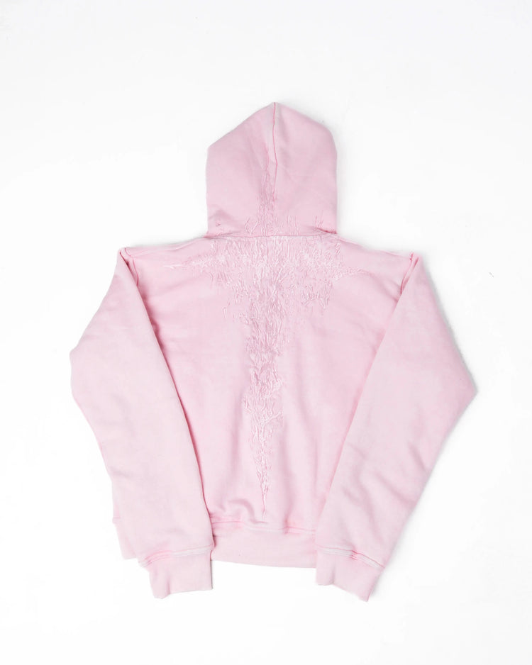 “Half a Million” Embroidery Zip-Up (Light Pink)