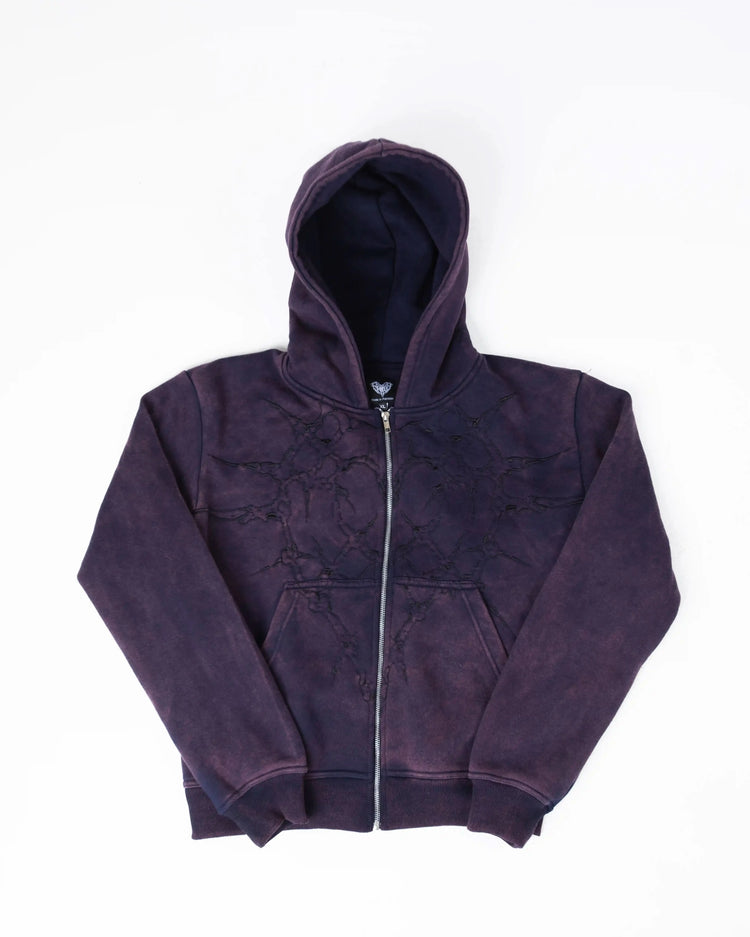 “Half a Million” Embroidery Zip-Up (Purple)
