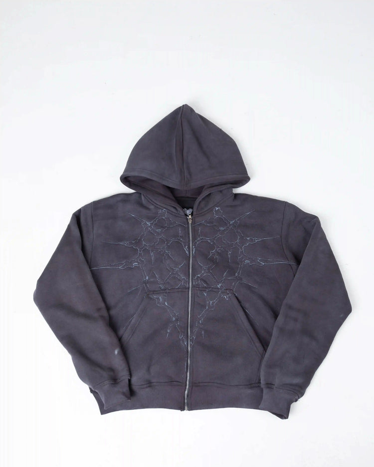 “Half a Million” Embroidery Zip-Up (Grey)
