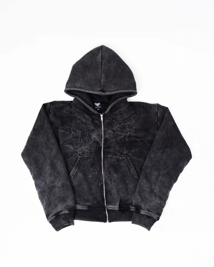 “Half a Million” Embroidery Zip-Up (Black)