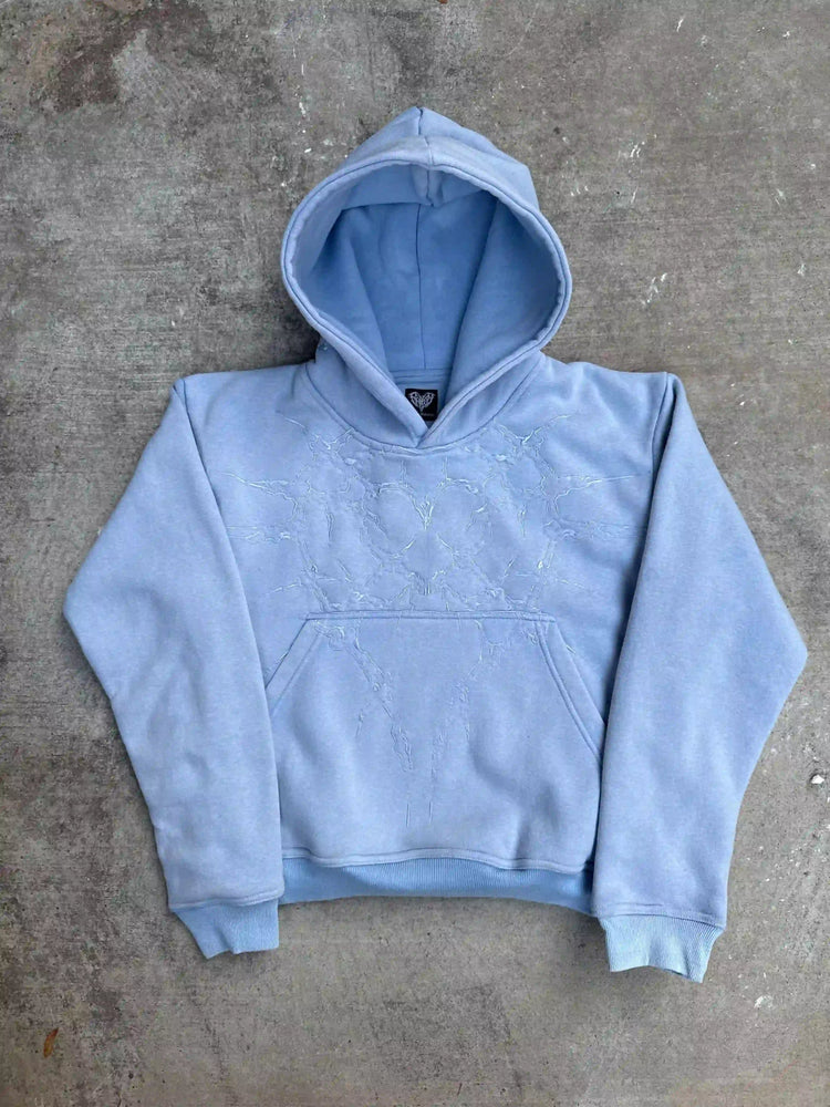 "Half a Million" Embroidered Hoodie (Baby Blue) pholoh