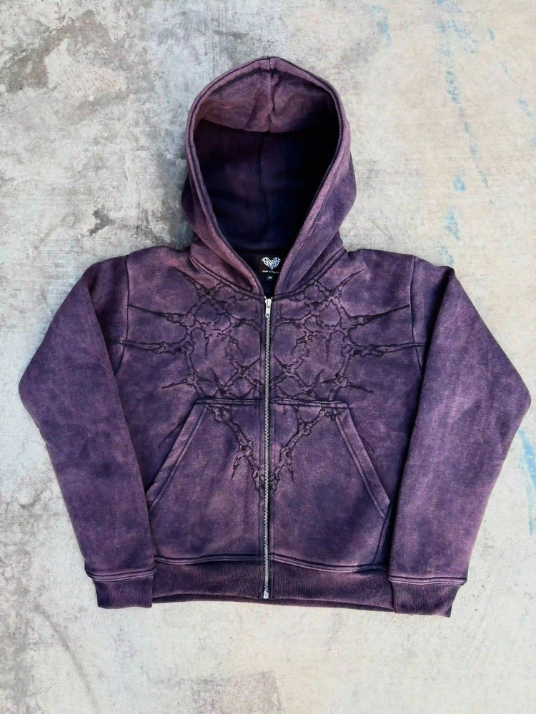 “Half a Million” Embroidery Zip-Up (Purple) pholoh