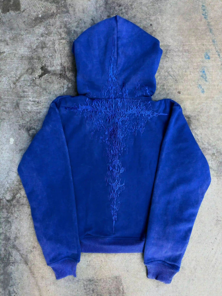 “Half a Million” Embroidery Zip-Up (Royal Blue) pholoh