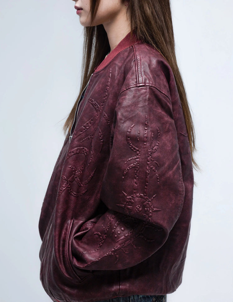 "Ghoul" Jacket (Wine) pholoh