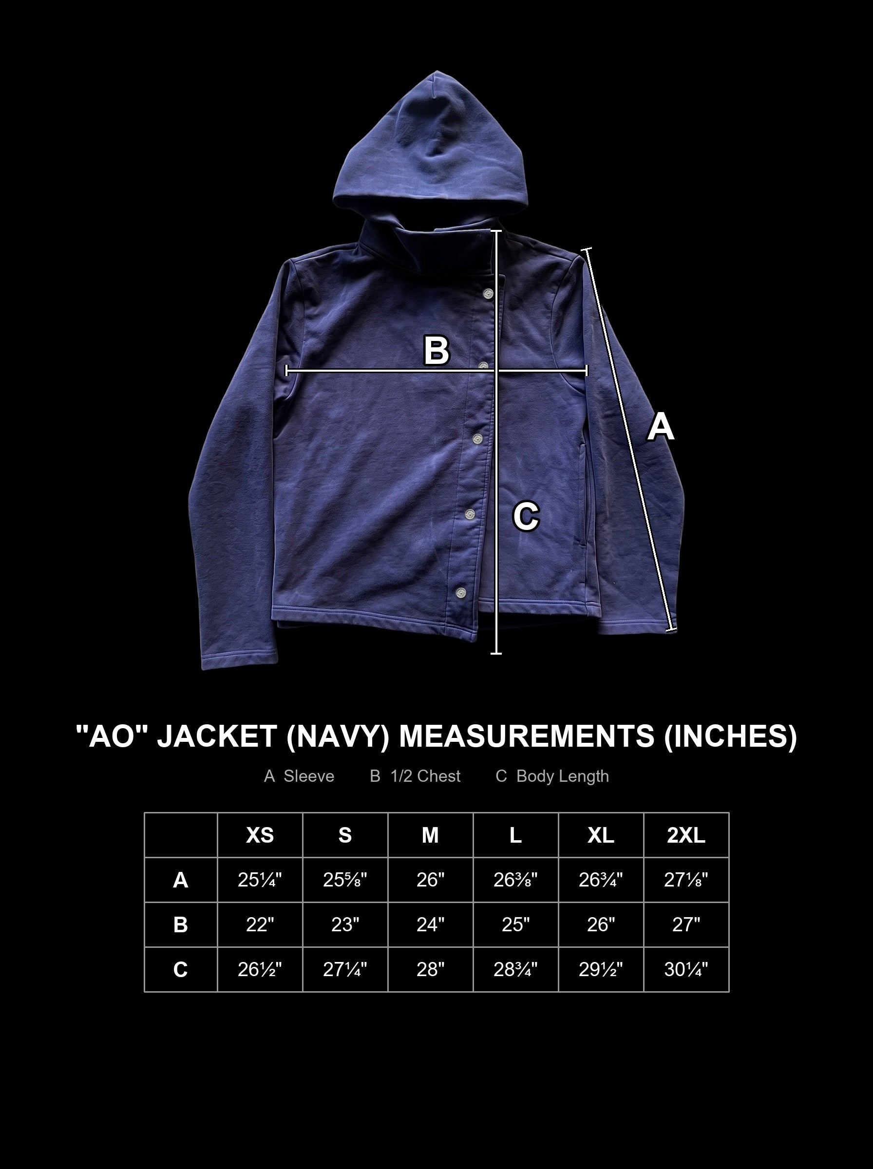 ao-jacket-navy size chart