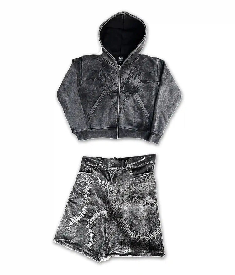 HALF A MIL ZIP BLACK+GHOUL JORTS