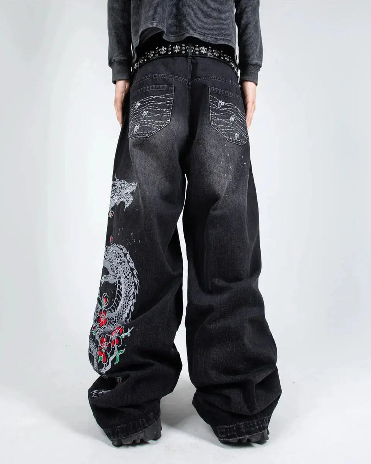 "Dragon" Jeans (Black) - pholoh
