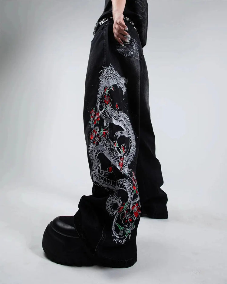 "Dragon" Jeans (Black) - pholoh