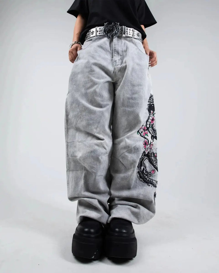 "Dragon" Jeans (White) - pholoh