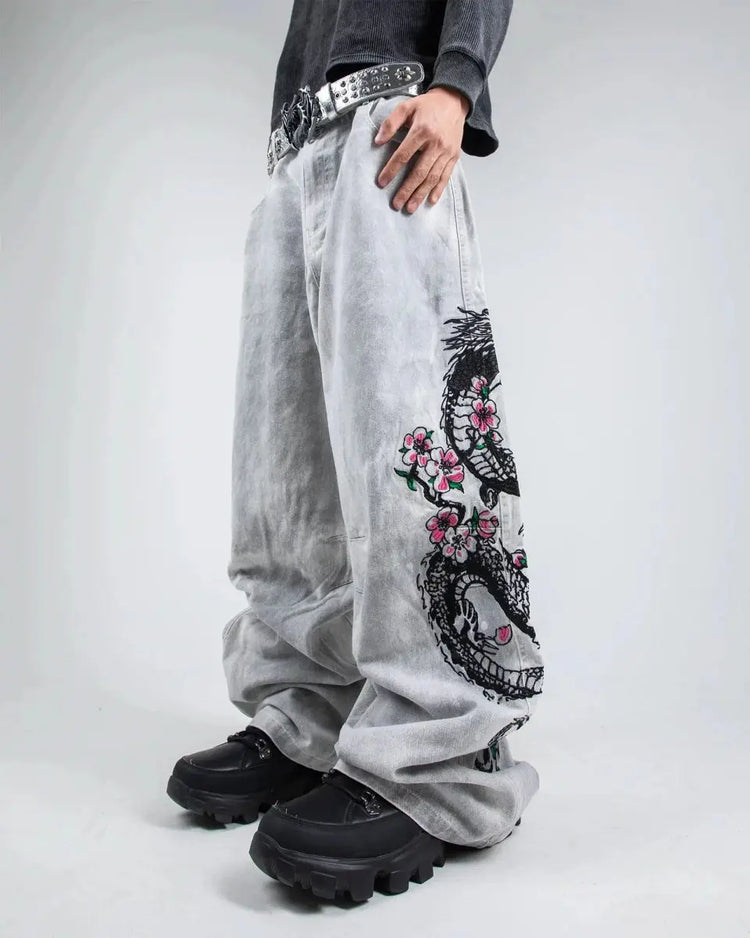 "Dragon" Jeans (White) - pholoh