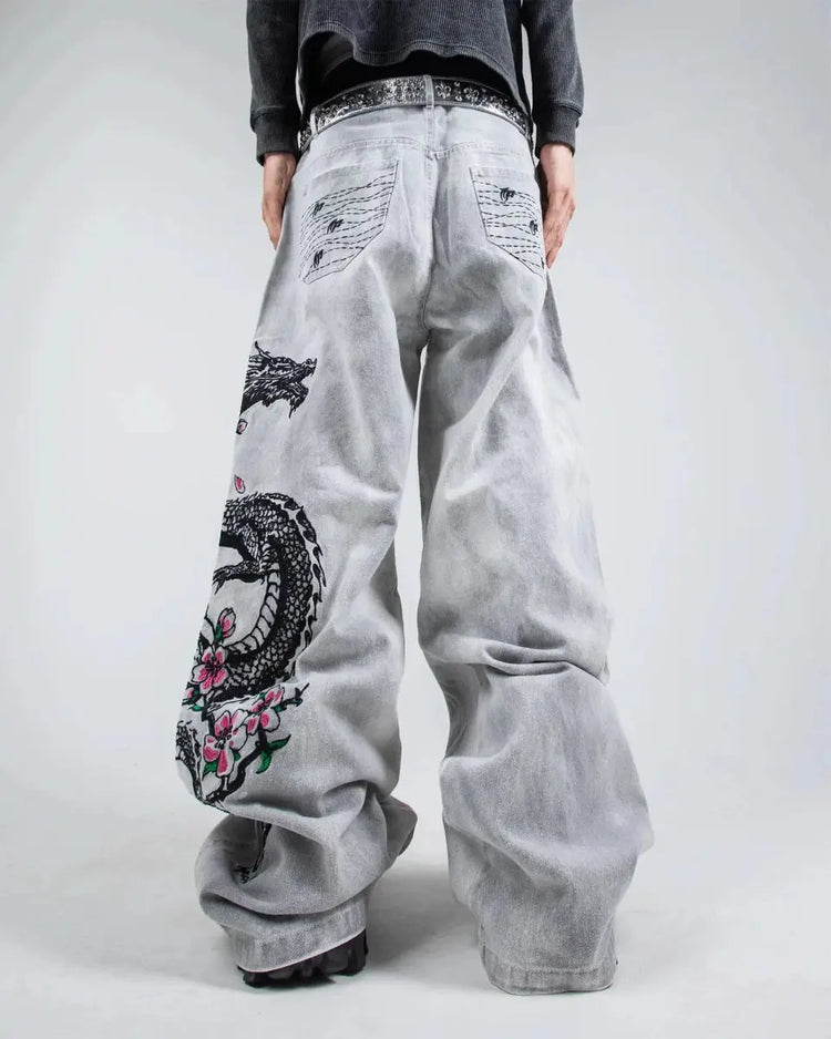 "Dragon" Jeans (White) - pholoh