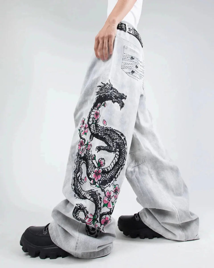 "Dragon" Jeans (White) - pholoh