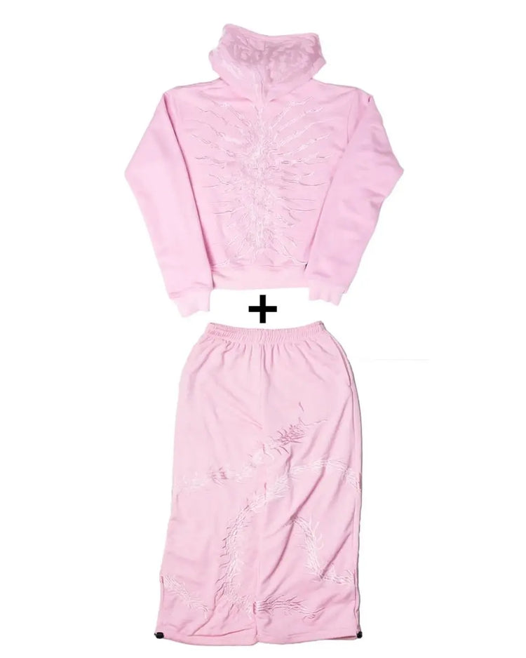 GHOUL HOODIE+SWEATS (PINK) - pholoh