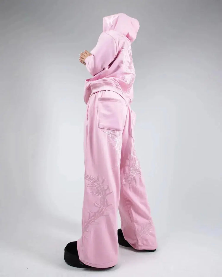 GHOUL HOODIE+SWEATS (PINK) - pholoh