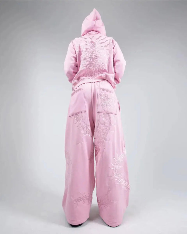 GHOUL HOODIE+SWEATS (PINK) - pholoh