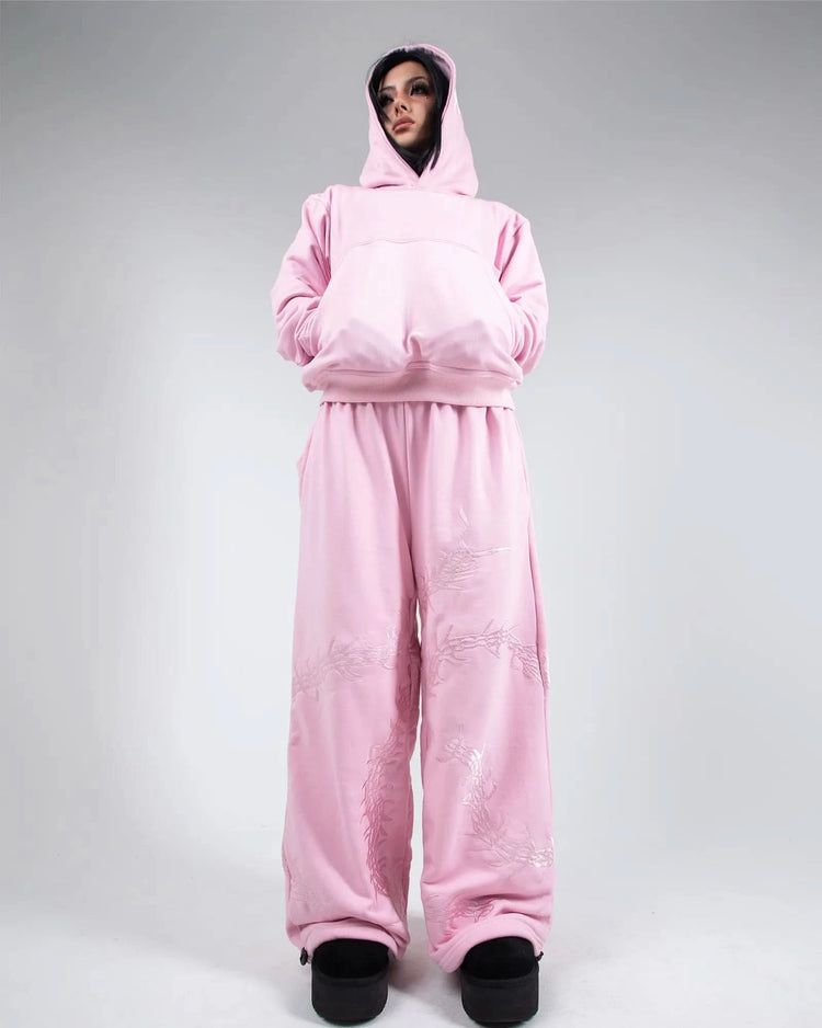 GHOUL HOODIE+SWEATS (PINK)