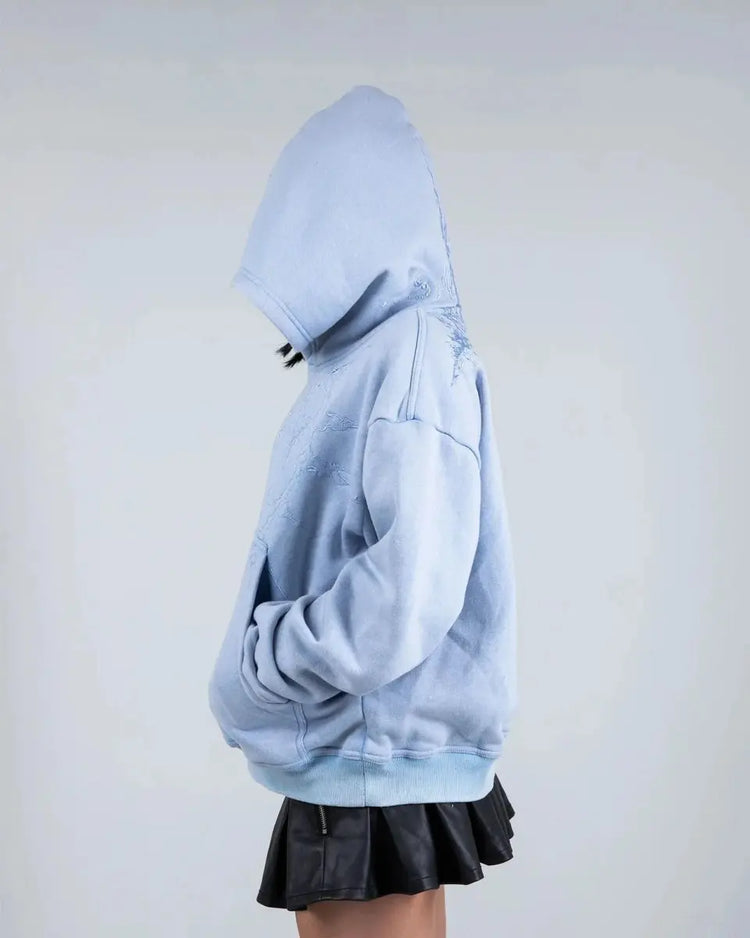 "Half a Million" Embroidered Hoodie (Baby Blue) - pholoh