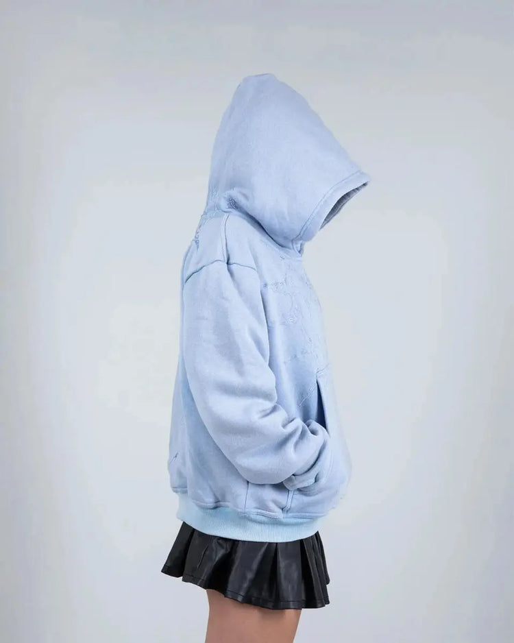 "Half a Million" Embroidered Hoodie (Baby Blue) - pholoh