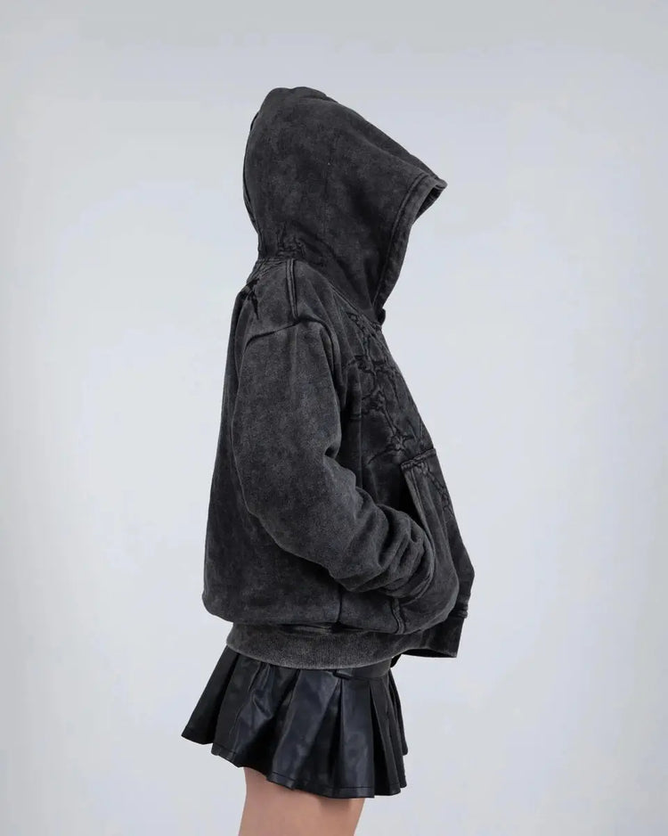 "Half a Million" Embroidered Hoodie (Black) - pholoh