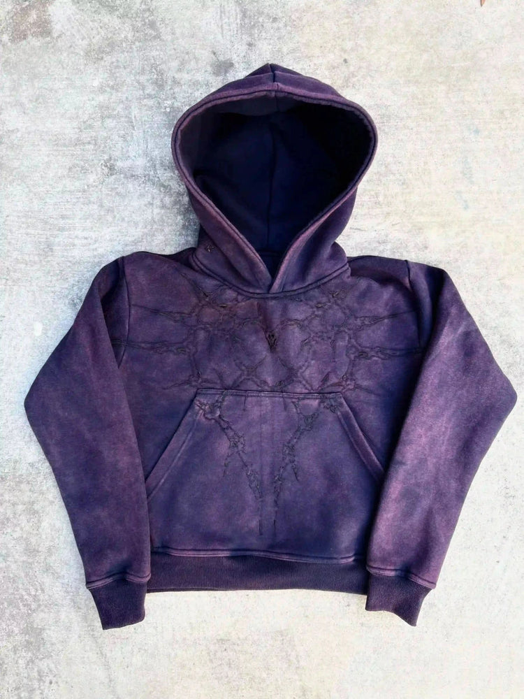 “Half a Million” Embroidered Hoodie (Dark Purple) pholoh