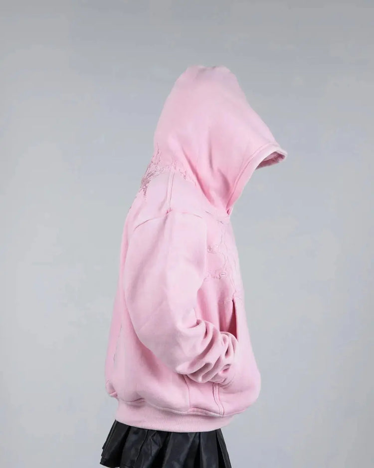 "Half a Million" Embroidered Hoodie (Light Pink) - pholoh