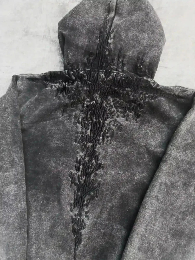 “Half a Million” Embroidery Zip-Up (Black) pholoh