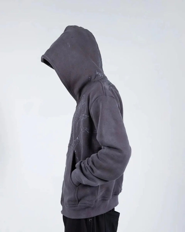 “Half a Million” Embroidery Zip - Up (Grey) - pholoh