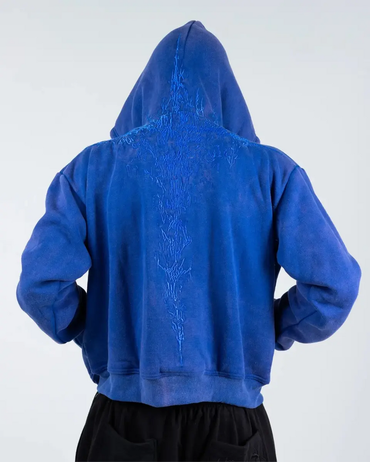 “Half a Million” Embroidery Zip - Up (Royal Blue) - pholoh