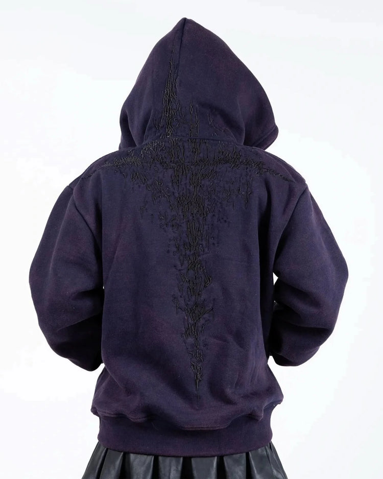 “Half a Million” Embroidered Hoodie (Dark Purple)