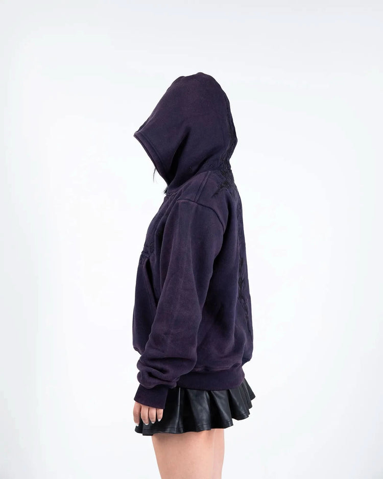 “Half a Million” Embroidered Hoodie (Dark Purple)