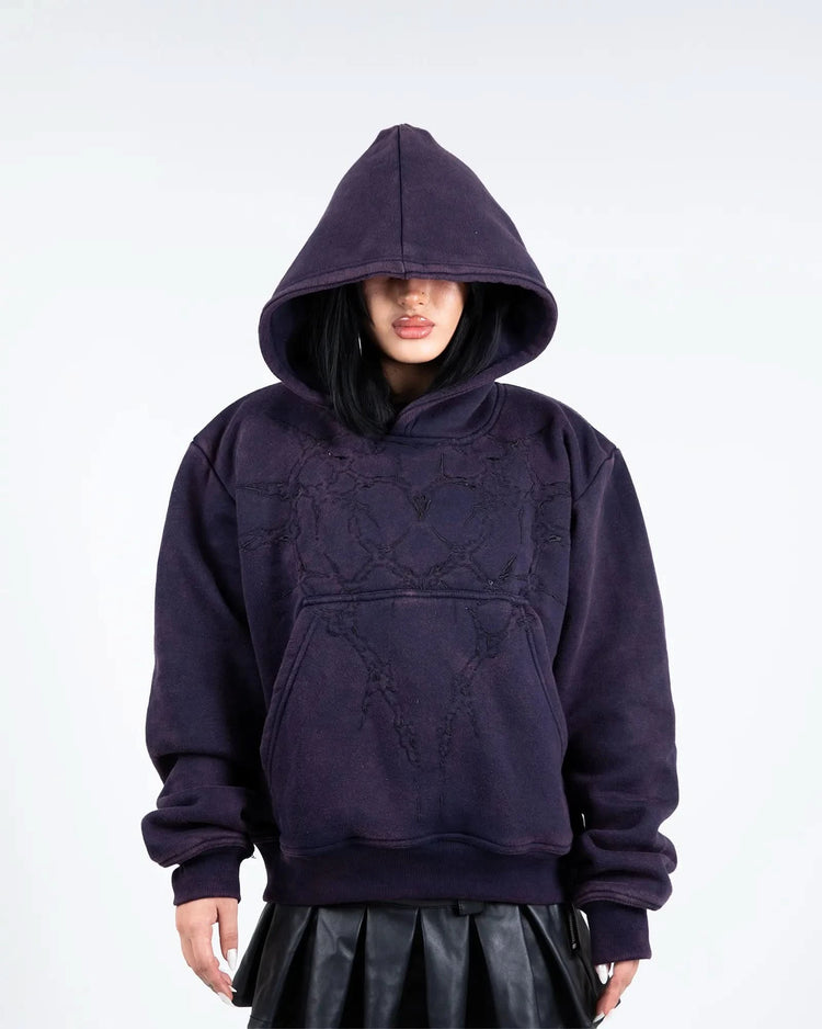 “Half a Million” Embroidered Hoodie (Dark Purple)