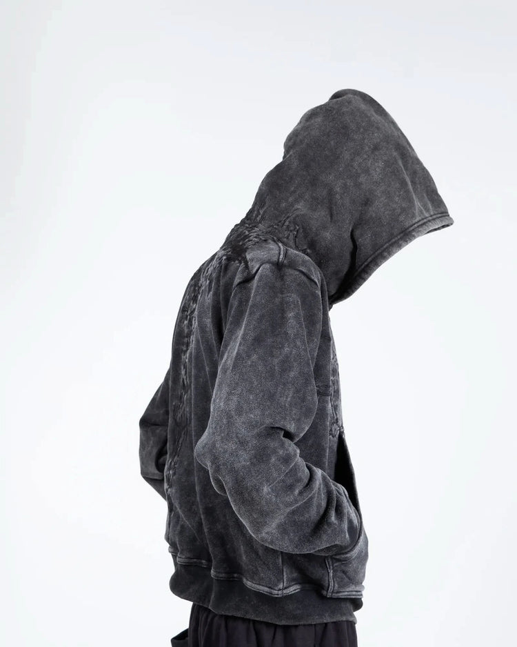 “Half a Million” Embroidery Zip-Up (Black)