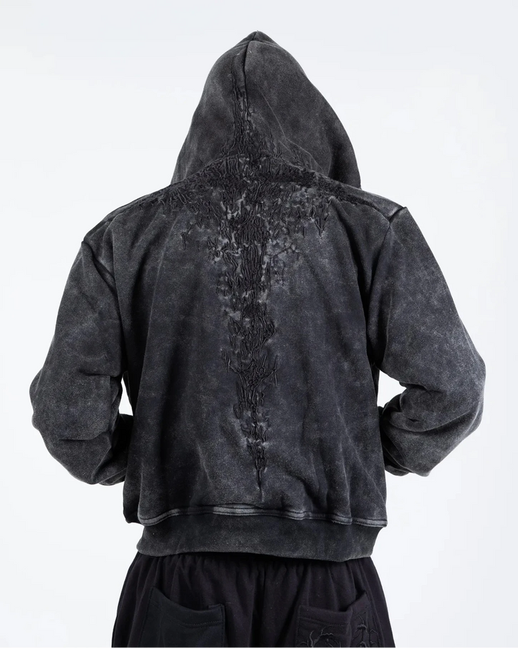 “Half a Million” Embroidery Zip-Up (Black)