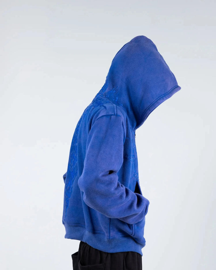 “Half a Million” Embroidery Zip-Up (Royal Blue)