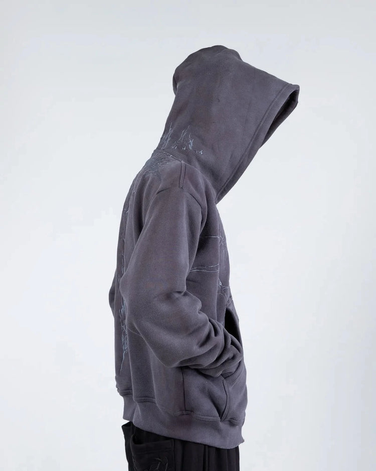 “Half a Million” Embroidery Zip-Up (Grey)