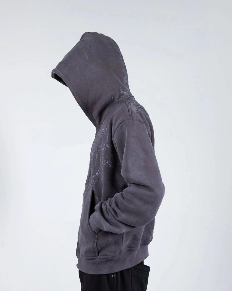 “Half a Million” Embroidery Zip-Up (Grey)
