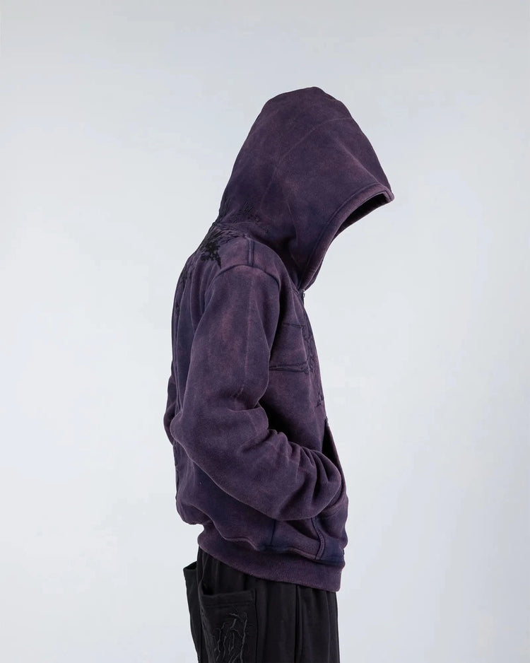 “Half a Million” Embroidery Zip-Up (Purple)