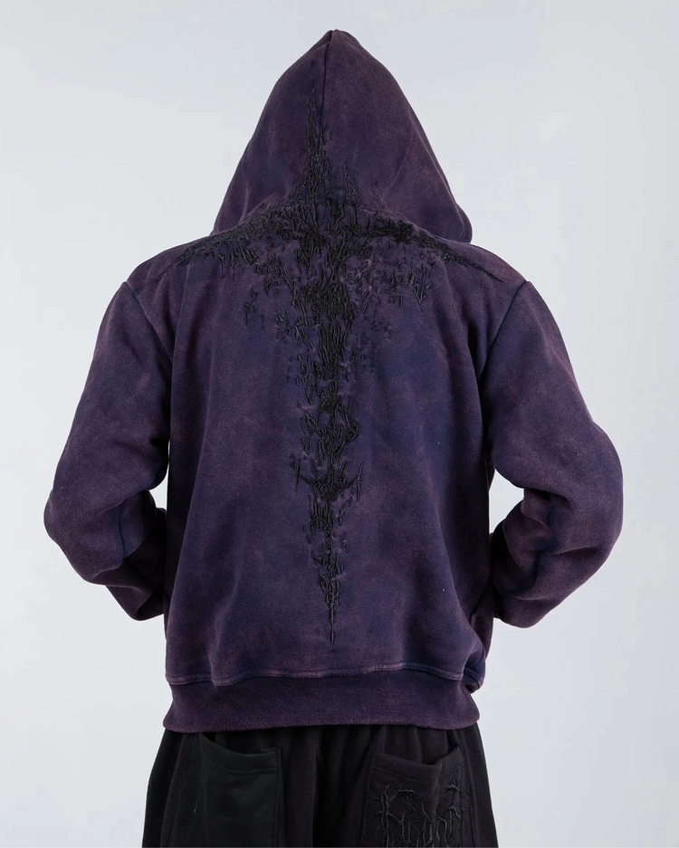 “Half a Million” Embroidery Zip-Up (Purple)