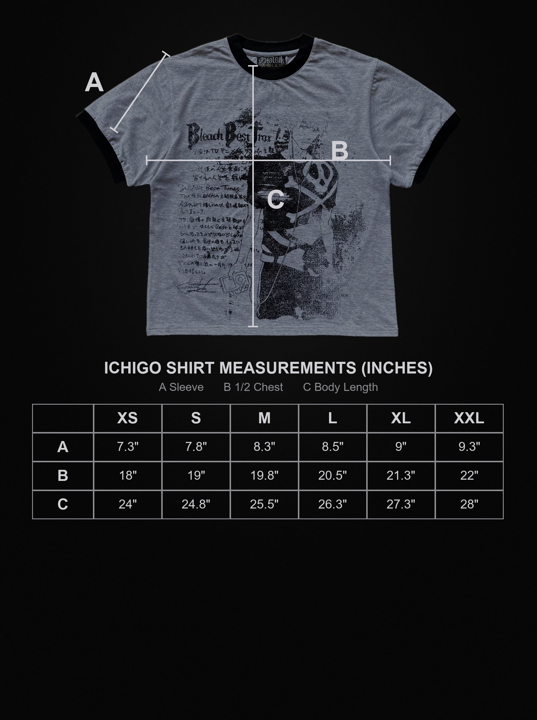 itchigo-shirt size chart