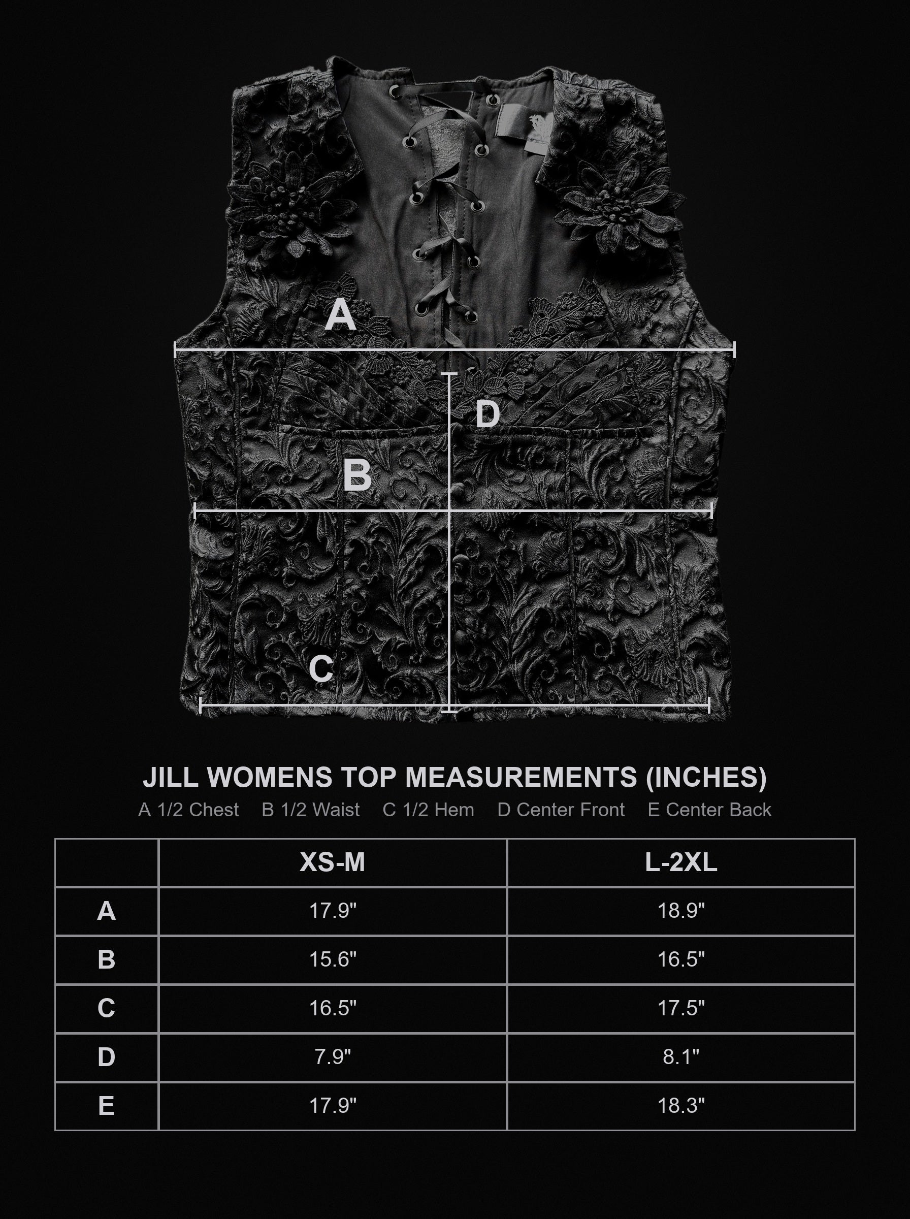 jill size chart