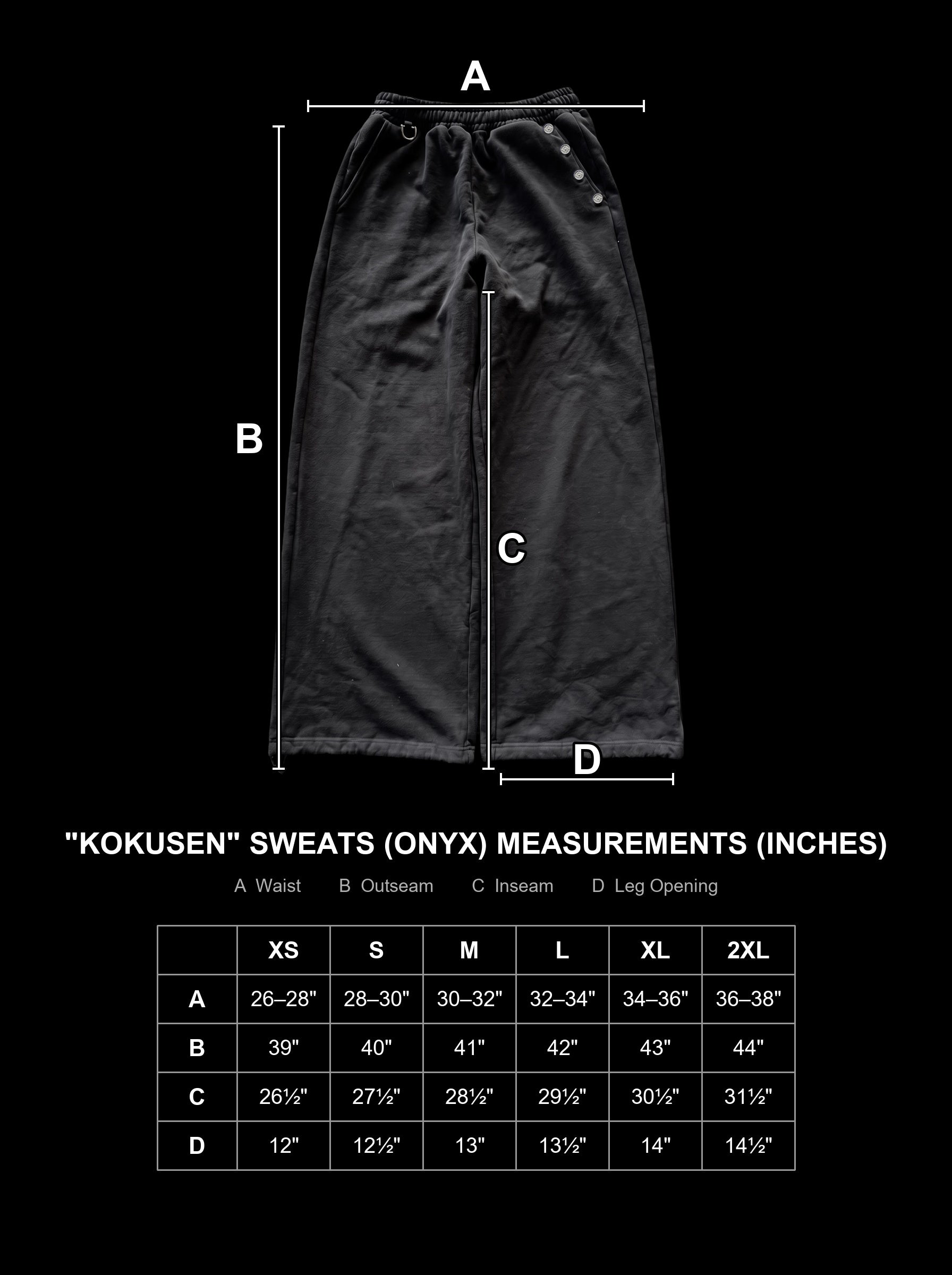 kokusen-sweats-black size chart