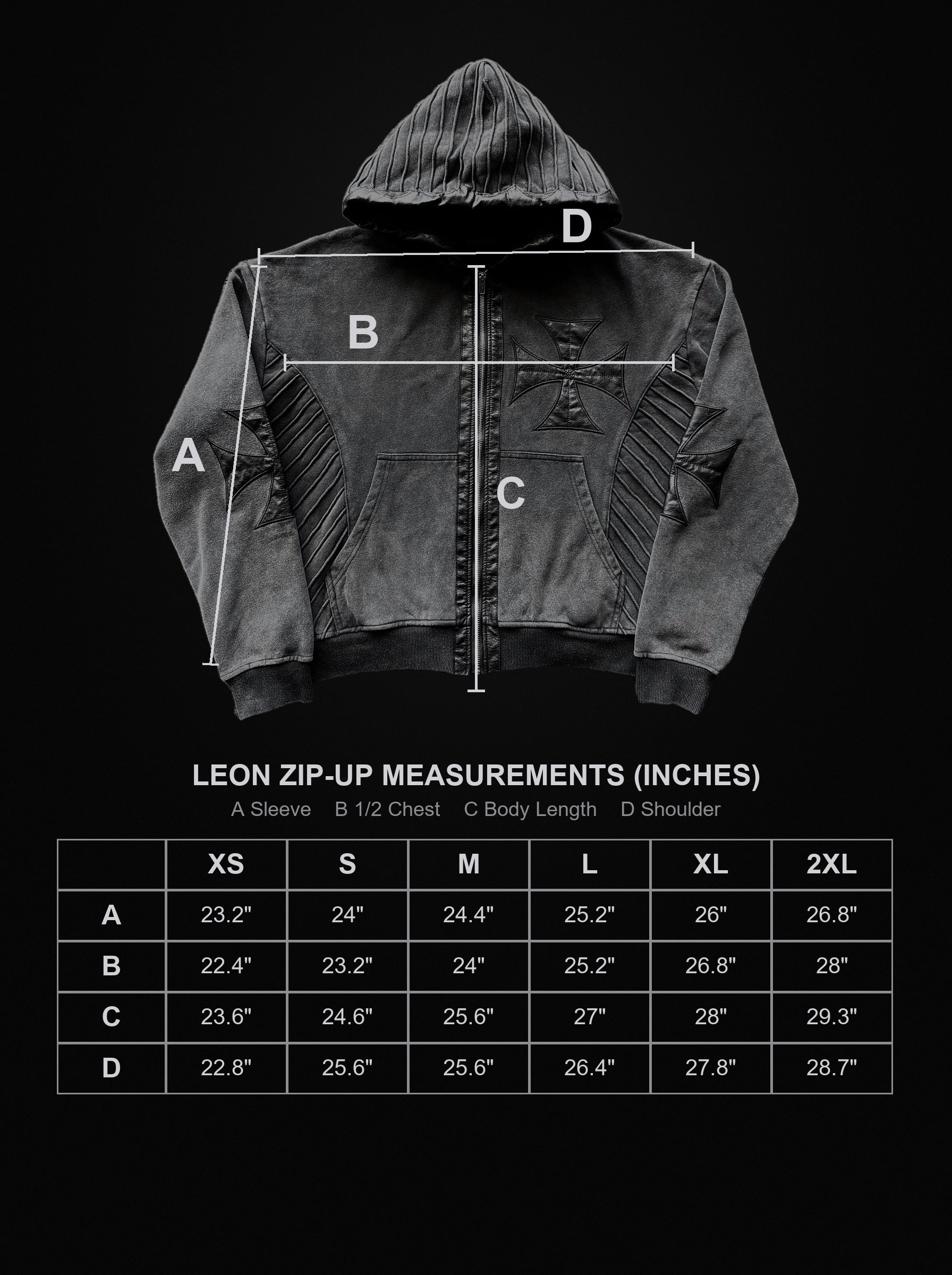 leon size chart