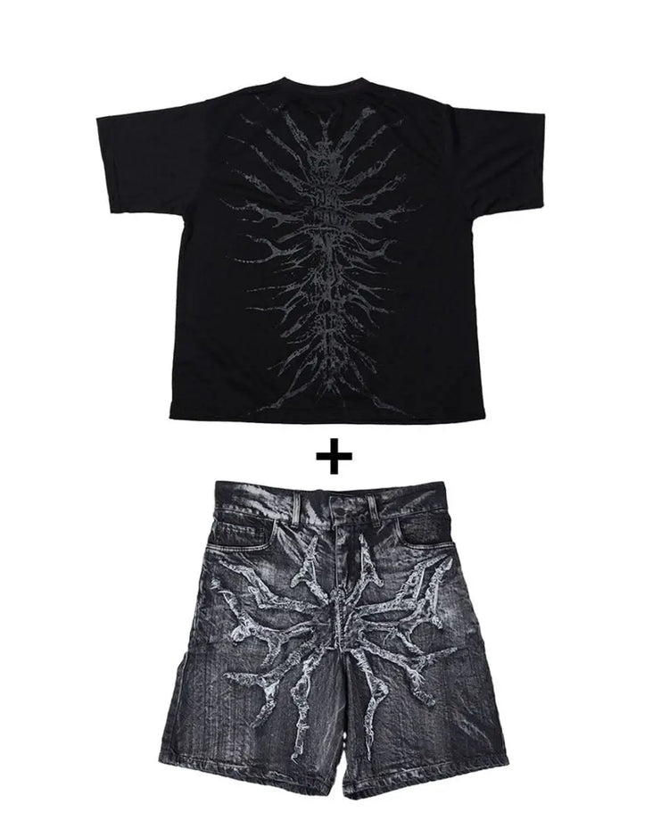 PHANTOM TROUPE JORTS+GHOUL ONYX TEE - pholoh