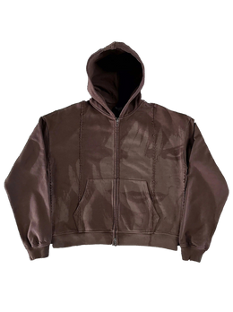 “Glitched” Zip-Up (Brown)