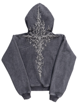 “Half a Million” Embroidery Zip-Up (Grey)