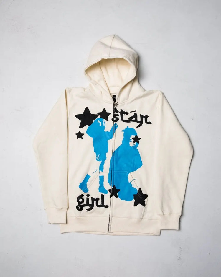 "Star Girl" Zip - Up (Cream) - pholoh