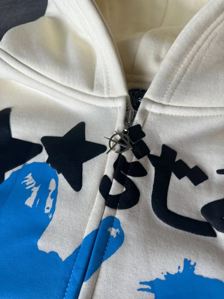 "Star Girl" Zip - Up (Cream) - pholoh