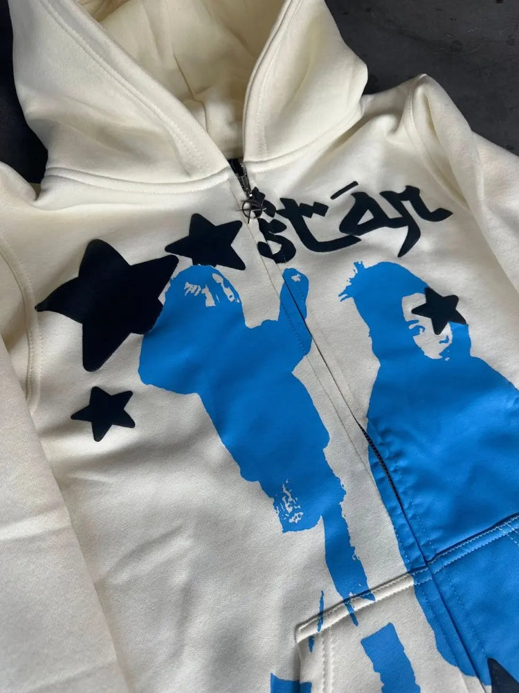 "Star Girl" Zip - Up (Cream) - pholoh